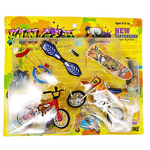Juego educativo de los deportes del dedo del juguete del dedo mini, tablero combinado de la motocicleta del monociclo de la bicicleta del monopatín del dedo