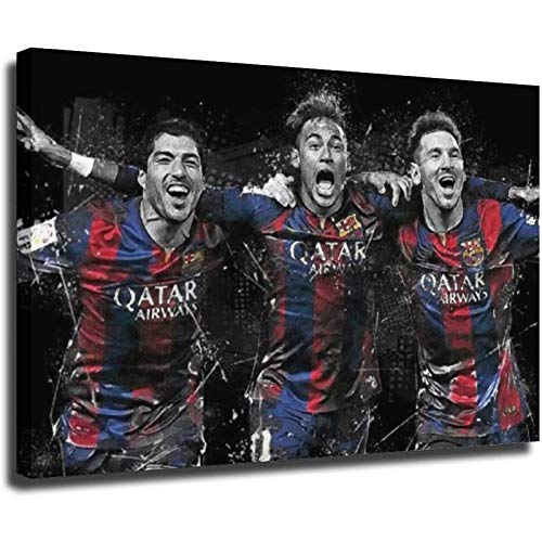 Lionel Messi Suarez Neymar - Póster de lienzo y pared con diseño de Suarez Neymar (80 x 120 cm)