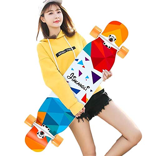 Longboard Skateboards Pro, 42 Inches Complete Skateboard for Teens Beginners and Adults, with High Speed ​​Abec-11 Ball Bearings-Di_42 Pulgadas