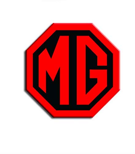 LS Bright Design MG TF ZR ZS ZT-T - Emblema autoadhesivo para volante (40 mm, compatible con modelo MG TF, color negro y rojo)