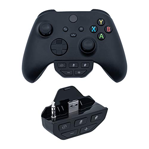 Mcbazel Headset Controller Sound Enhancer Adaptador de micrófono de audio para Xbox One con conector de 3,5 mm/Xbox Series S/Series X Controller - Negro