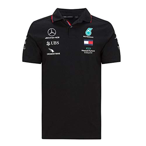 Mercedes-Benz Mercedes AMG Petronas Team Poloshirt Camisa de Polo, Negro, S para Hombre