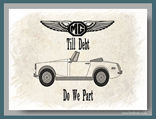 MG Midget – Roadster * hasta debt do us part * estilo Vintage Metal Sign