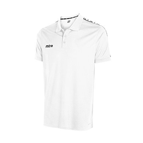 Mitre Delta - Camiseta Polo de Manga Corta, Hombre, Delta Polo Shirt, Blanco/Negro