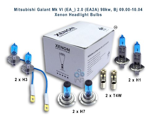 Mitsubishi Galant Mk VI (EA_) 2.0 (EA2A) 98kw, Bj 09.00-10.04 Xenon Headlight Bulbs H3, H1, H7, T4W