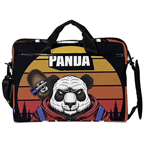 Monopatín Retro Panda Bolsa para Portátil De 15-15.4 Pulgadas Bolso De Hombro para Portátil Macbook Air/Ultrabook De Portátil 381mm x 280mm