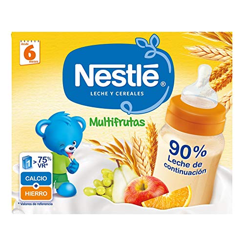 Nestlé Leche y Cereales Multifrutas - Alimento Para bebés - Paquete de 6x2 unidades de 250ml