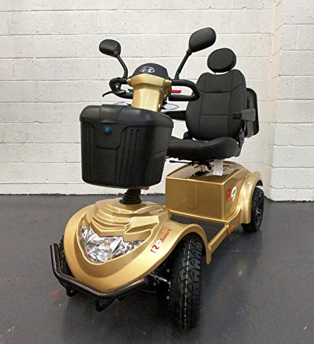 R9 Mobility Scooter – Heavy Duty (39+ capacidad de piedra) – Gran alcance (más de 35 millas) – Crown Jewel en la serie 'R' Mobility Scooter (dorado)