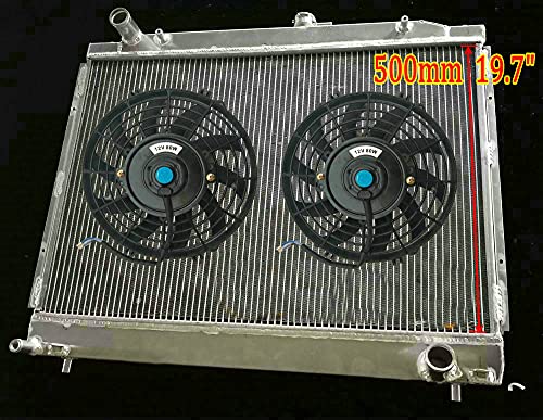 Radiador de aluminio + ventilador para Mit-subi-shi Montero/Shogun/Pajero MK3 3.0L 3.5L 3.8L V6 Gasolina V60 V87W V97W 6G72/6G74/6G75 1999-ON MT