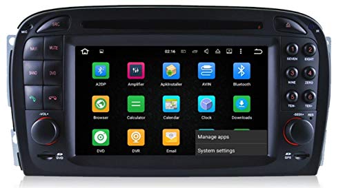 Sunshine Fly Android 8.0 Radio para Coche Reproductor de DVD para Mercedes Benz SL R230 SL500 2001-2007 con Navegación GPS BT USB SD FM AM Sistema estéreo