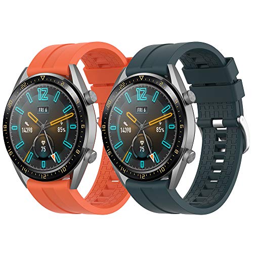 Supore Correa Compatible con Huawei Watch GT2 46mm/Watch GT 46mm/Watch GT Active/Watch 2 Pro/Honor Watch Magic/Galaxy Watch 46mm/Gear S3/Gear 2, Correa de Repuesto de Silicona de 22 mm