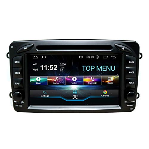 SWTNVIN Android 10.0 Unidad de Audio Estéreo para Coche Fits for Mercedes-Benz C-W209/C-W203/Viano/Vito/Vaneo/A-W168/G-W463/CLK-C209/W209 radio de 7"pantalla táctil HD navegación GPS de WIFI 2GB+80GB