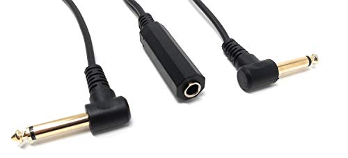 SYSTEM-S Cable de Audio Divisor 22 cm 6,35 mm estéreo 2 x Jack a Hembra Negro