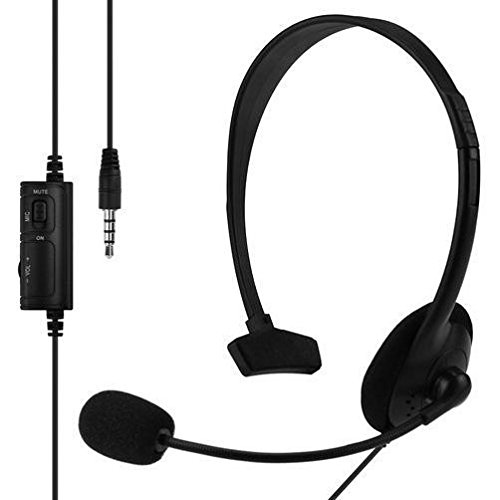 takestop® Auriculares compatibles YF monocasco Gaming con micrófono con Cable Control Volumen para Playstation 4 PS4 PS 4 Headset Earphone