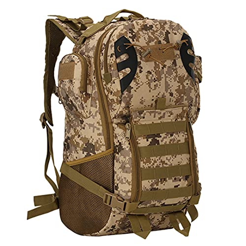 TH&Meoostny 45L Hombres Mujeres Ejército Militar Mochila Tactical Trekking Camuflaje Mochila Molle Tactical Bag Desert Digital