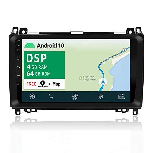 YUNTX PX6+DSP Android 10 Autoradio Apta para Mercedes Benz Viano/Sprinter/W906 A-Class - [4G+64G] -GPS 2 Din-Cámara Trasera Libre-Soporte DAB/Control del Volante/WiFi/Bluetooth 5.0/MirrorLink/HDMI/AHD