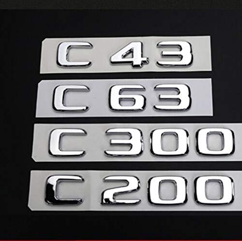 ZHANGY para Mercedes Benz Clase C C63 C43 C55 AMG C180 C200 C220 C300 C320 C350 4MATIC CDI Tronco Emblema Insignia Cromado Letras Emblemas, C220