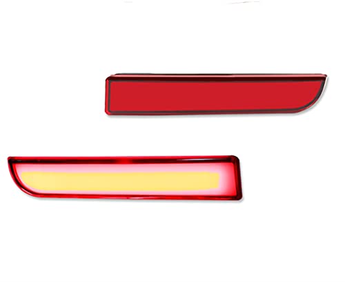 ZXB Luces de Reflector de Parachoques LED completos para Mitsu/Bishi Lancer EVO X Outlander, para Cola/Freno, Luces de señal de Giro y lámparas de Niebla traseras (Emitting Color : Red Lens)