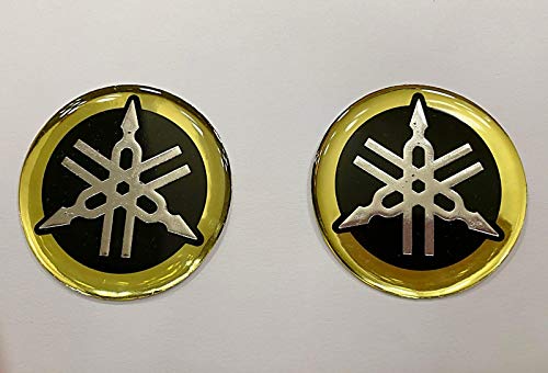 2 adhesivos 3M resinados de 50 mm Diapasón Emblema Yamaha TMAX T MAX Moto de carretera dorado cromado