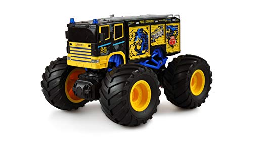 Amewi 22482 Monster Bomberos Truck 1:18 teledirigido Coche teledirigido Coche Eléctrico Monstertruck (2WD) RTR 2,4 GHz, Color Azul