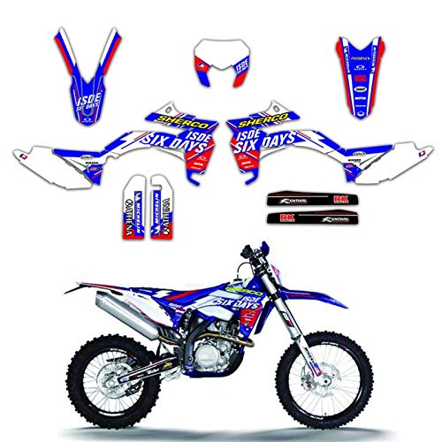 Bicicleta Motocross Pegatinas de Pegatina de Motocicleta Kit de decancia gráfica Enduro Deco para Sherco SE SEF 125 250 300 450 2013 2014 2015 2016 (Color : Blank)