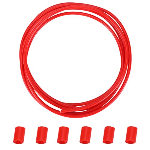 CLISPEED Cable de Freno Mtb Reemplazo de Línea de Freno de Bicicleta con Cubierta de Virola de Cable para Accesorios de Bicicleta de Carretera Mtb 2. 5M Rojo