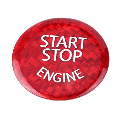 Cubierta del botón de parada de arranque del motor del coche Etiqueta autoadhesiva Color rojo llamativo Estilo fibra de carbono para 3 Series E90 E91 E935 E60X1 E84 E83E70E71E72