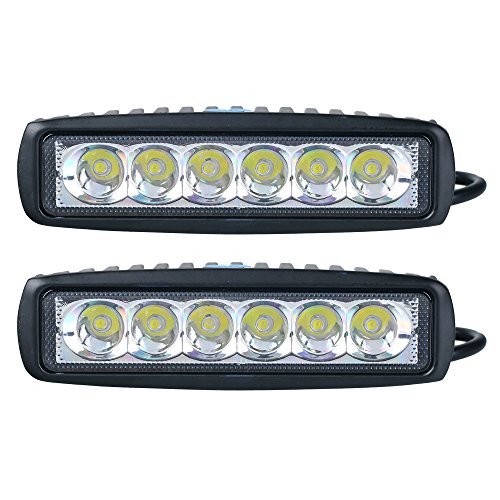 Faros LED auxiliares para todoterreno (90 grados), 2 unidades, 18 W, 12 / 24 V, IP67, color negro, accesorio reflector para todoterreno y SUV