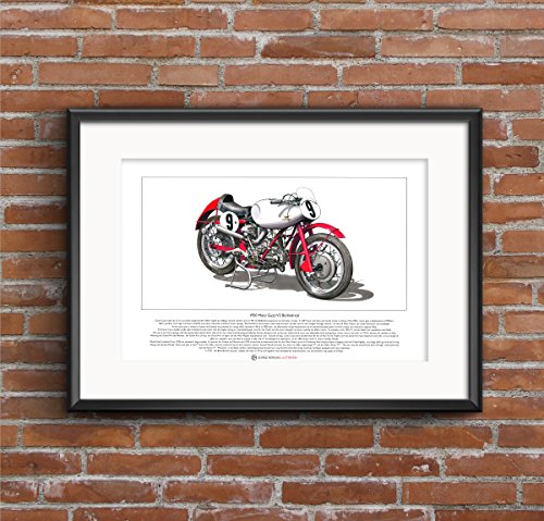George Morgan Illustration Moto Guzzi V2 Bicilindrical 500 Edición Limitada Bellas Artes de impresión Tamaño A3