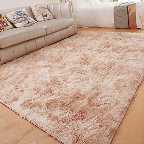 GLITZFAS Shaggy alfombras de Pelo Largo alfombras Salon alfombras de habitacion moquetas Sala de Estar para Habitación (Beige,160 * 200cm)