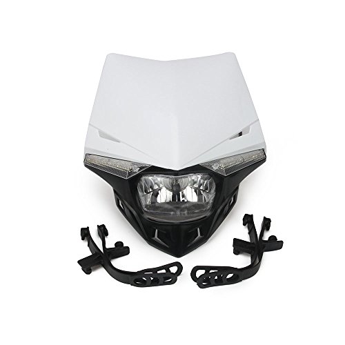 JFGRACING S2 12 V 35 W Universal Faros Delanteros de Motocicleta Faros LED para Dirt Pit Bike – Blanco