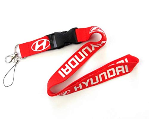 Lanyard Hyundai Rojo | Cordón para el Cuello | No Pierdas más tus Llaves | Llavero para Móvil Mascarilla Teléfono y Llaves| Regalo Original