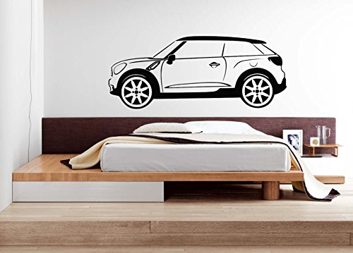 Mini Paceman - Adhesivo decorativo para pared de coche, para dormitorio, sala de estar, cuarto de niños, mini morris (marrón)