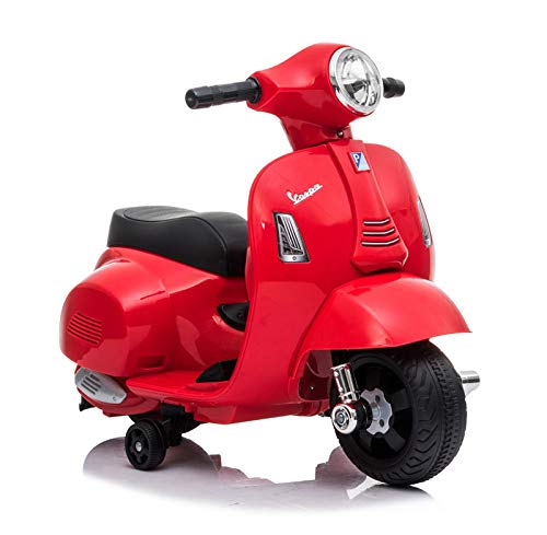 Motoor Kids Mini Moto DE BATERÍA Vespa Scooter, BATERÍA 6V, (Rojo)