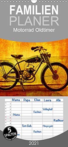 Motorrad Oldtimer - Familienplaner hoch (Wandkalender 2021 , 21 cm x 45 cm, hoch): Motorrad Veteranen (Monatskalender, 14 Seiten )