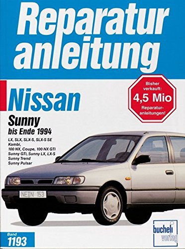 Nissan Sunny/100 NX bis Ende 1994: 1,4-, 1,6- und 2,0-Liter-Motoren. LX, SLX, SLX-S, SLX-S SE Kombi, 100 NX, Coupe, 100 NX GTi, Sunny GTi, Sunny LX, LX-S, Sunny Trend, Sunny Pulsar