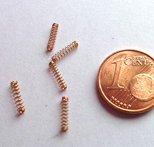 Pequeños muelles de compresión en espiral, recubiertos de cobre, 10 unidades, 1,8 x 7,5 mm