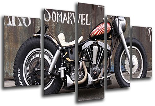 Poster Fotográfico Moto Harley Davidson, Moto Antigua Vintage Tamaño total: 165 x 62 cm XXL