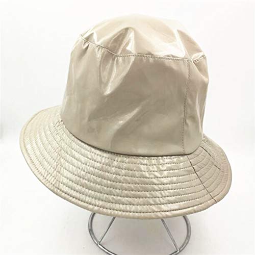 Sombrero de piel sintética impermeable para mujer, para lluvia, Har Har, sombrero de piel sintética, color sólido, TOM-EU (color: Beige)