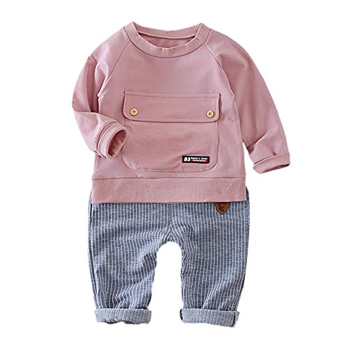 sunnymi Conjunto de ropa para niños de 1 a 4 años con camiseta y pantalones Rosa. 90 cm
