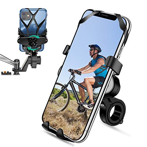 SYOSIN Soporte Movil Bicicleta,Soporte Movil Moto 360° Rotación Universal Manillar Motocicleta Montaña para iPhone X/XR/XS MAX, para Samsung Galaxy, Xiaomi, Huawei (4"-7")