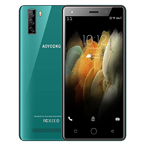 Teléfono Móvil Libre 4G ，Android 9.0 Smartphone，Quad Core ，5.0 Pulgadas Pantalla HD Smartphone Libres, Dual SIM,Cámara 8MP，Batería 3400mAh， Face ID，Soporte Bluetooth 4.2/WiFi/GPS.(Verde)
