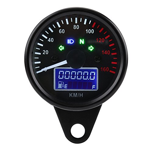 Velocímetro digital LCD universal para motocicleta Keenso, medidor de velocidad 160 KMH 12 V CC