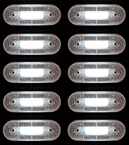 10 luces LED delanteras de neón de posición lateral de 24 V, color blanco, para camión, remolque, chasis y autobús