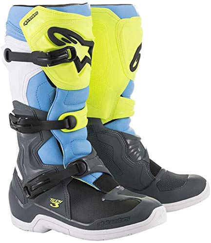 Alpinestars Tech 3 Men's Off-Road Motorycle Boots - Cool Grey/Yellow/Cyan / 13