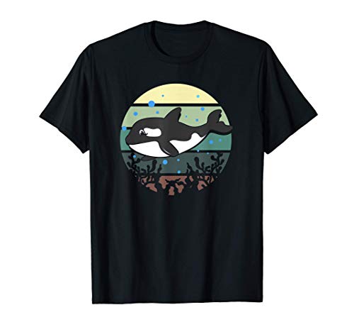 Bebé de orca antiguo - Retro ballena Camiseta