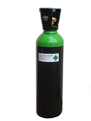 Botella B-11 (11 Litros) cargada con Gas Nitrógeno seco (N2) comprimido con tulipa