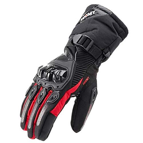 Bruce Dillon Waterproof Motorcycle Gloves Men and Women Touch Screen Winter Warm Off-Road Motorcycle Gloves Outdoor ski Riding Gloves -  Red X M
