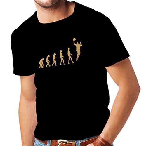 Camisetas Hombre evolución de Baloncesto - Canasta de la Calle, me Encanta Este Juego, Gran Fan de Regalo (Medium Negro Oro)
