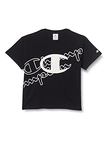 Champion Seasonal AC Multi-Logo Crewneck T-Shirt Camiseta, Negro, 9-10 Años para Niños
